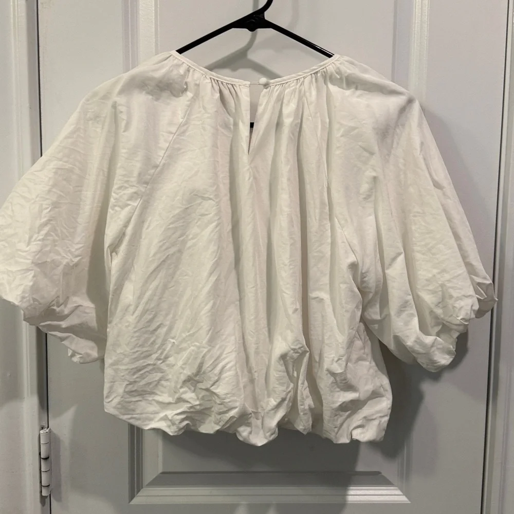 Anthropologie Crafty Linen Blend Puff-Sleeve Top by Ciebon